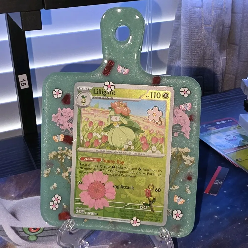 Lilligant Pokemon Epoxy Resin Plaque with Stand