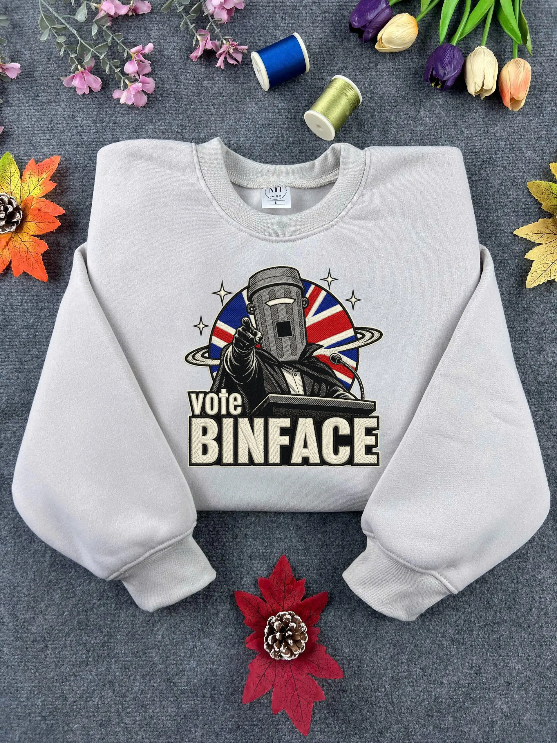 Vote Count Binface Embroidered Sweatshirt, Funny Binface Clacton Hoodie