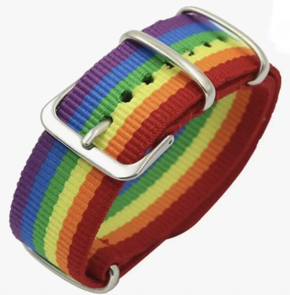 Rainbow Nylon Bracelet, LGBTQ+ Jewelry, Colorful Bracelet, Gay Pride