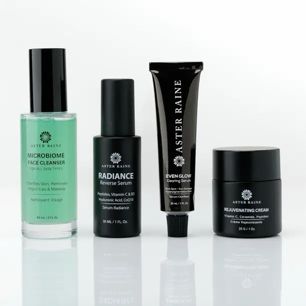 Aster Raine Brightening Bundle | 4 Face Products For Even Skin Tone - Skincare Kit