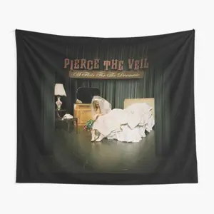 Pierce the Veil "This Is for Dramatically Styled" Wall Tapestry, Soft Velvet Fabric, Polyester Material, Easy to Hang, Versatile Home Decor Bedroom, chill room accessories y2k Meme Banner Flag Backdrop Christmas wall  decor