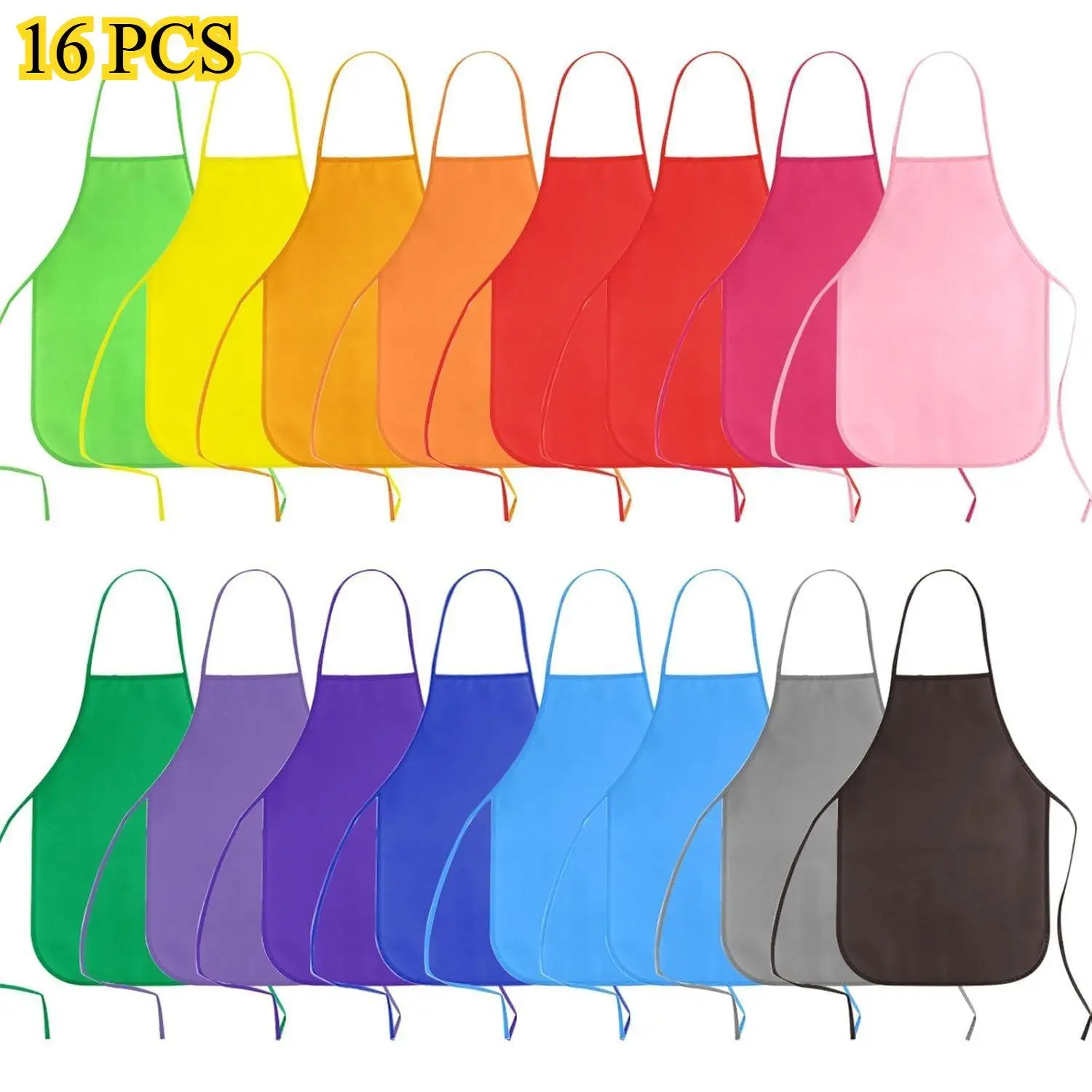 FEPITO 16/24Pcs Kids Apron Painting Aprons for Kids, Kids Paint Apron Art Smock for Classroom Painting Party Supplies, gift