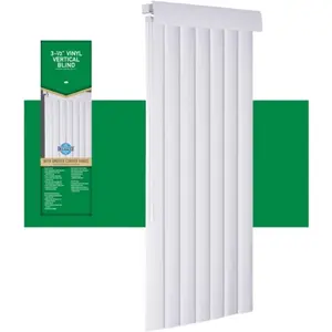 Living Accents Vinyl 3-1/2 in. Blinds 78 in. W X 84 in. H Alabaster - Pack of 2