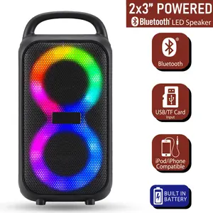 Dazone Wireless Portable Bluetooth Boombox Speaker, Rechargeable with USB/SD/MP3 Playback, FM Radio, 3" Woofer, Loud Stereo Sound for Travel, Parties, Outdoors