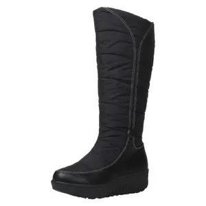 Women's Winter Snow Boots Warm Thick Sole Mid-Calf Waterproof Fur Lined Rain Boots Winter Wedge Boots for Comfortable Wear