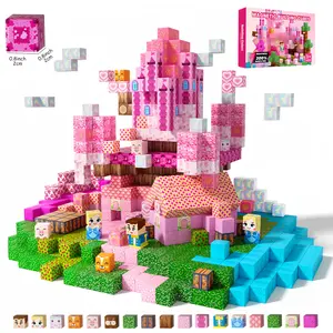 My World Newest Glowing Princess Castle Magnetic Blocks Set, Magnetic Building Blocks, Stem Sensory Space Training, Montessori Education, Kids DIY Toy Gift