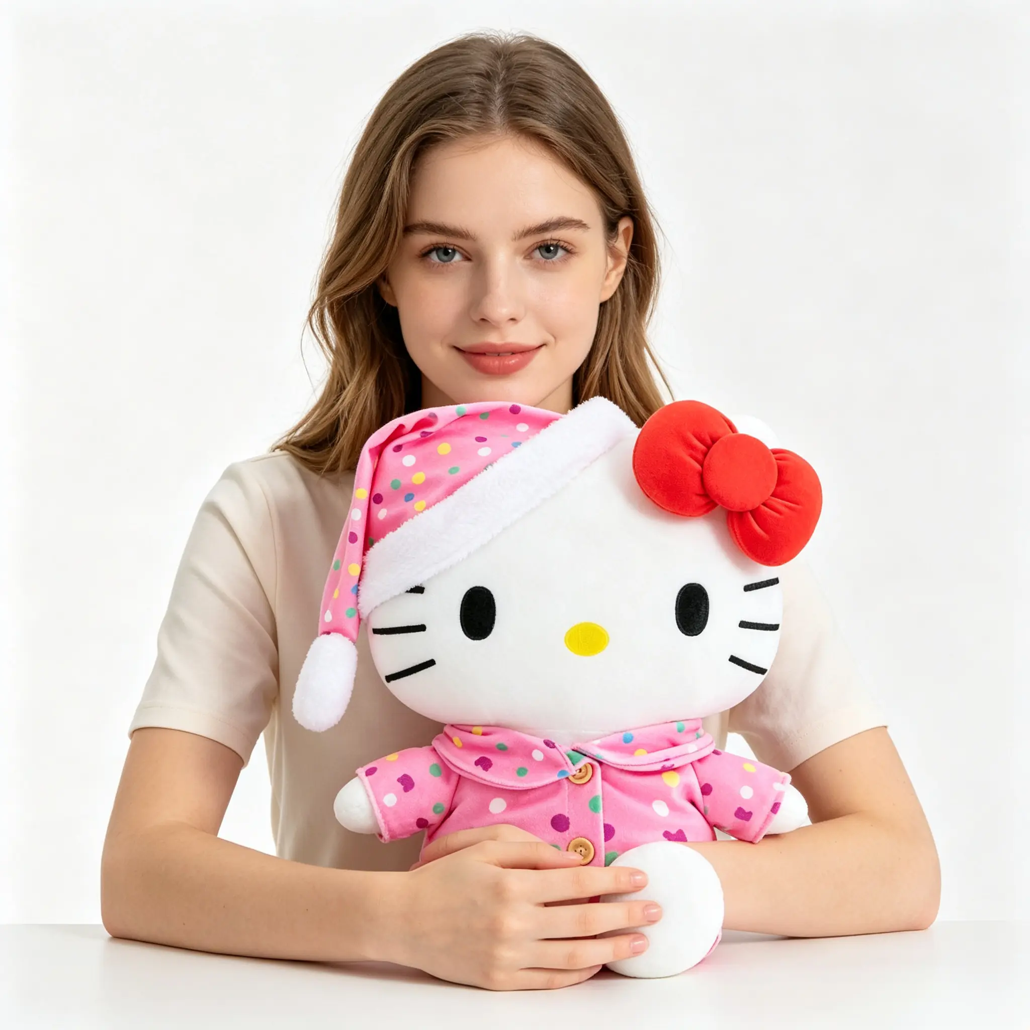 Sanrio Pajama Hello Kitty 11.8 Inch Plush Doll Soft Bedtime Stuffed Toy Kawaii Sleep Decor Gift for Girls & Teens