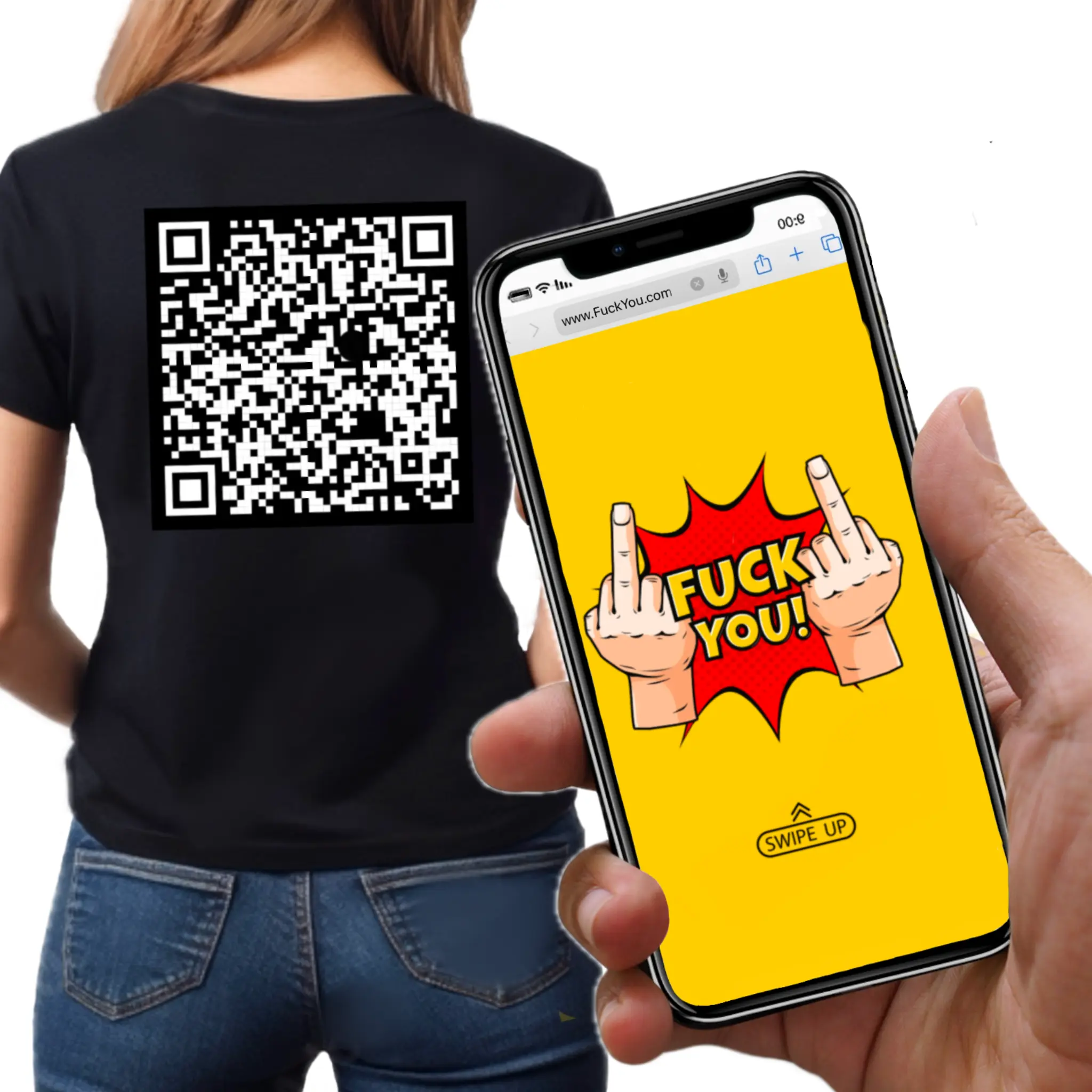 QR Code Fućk You Softstyle Tee Unisex