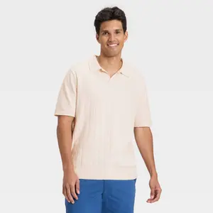 Men's Soft Knit Johnny Collar Polo Sweater - Goodfellow & Co