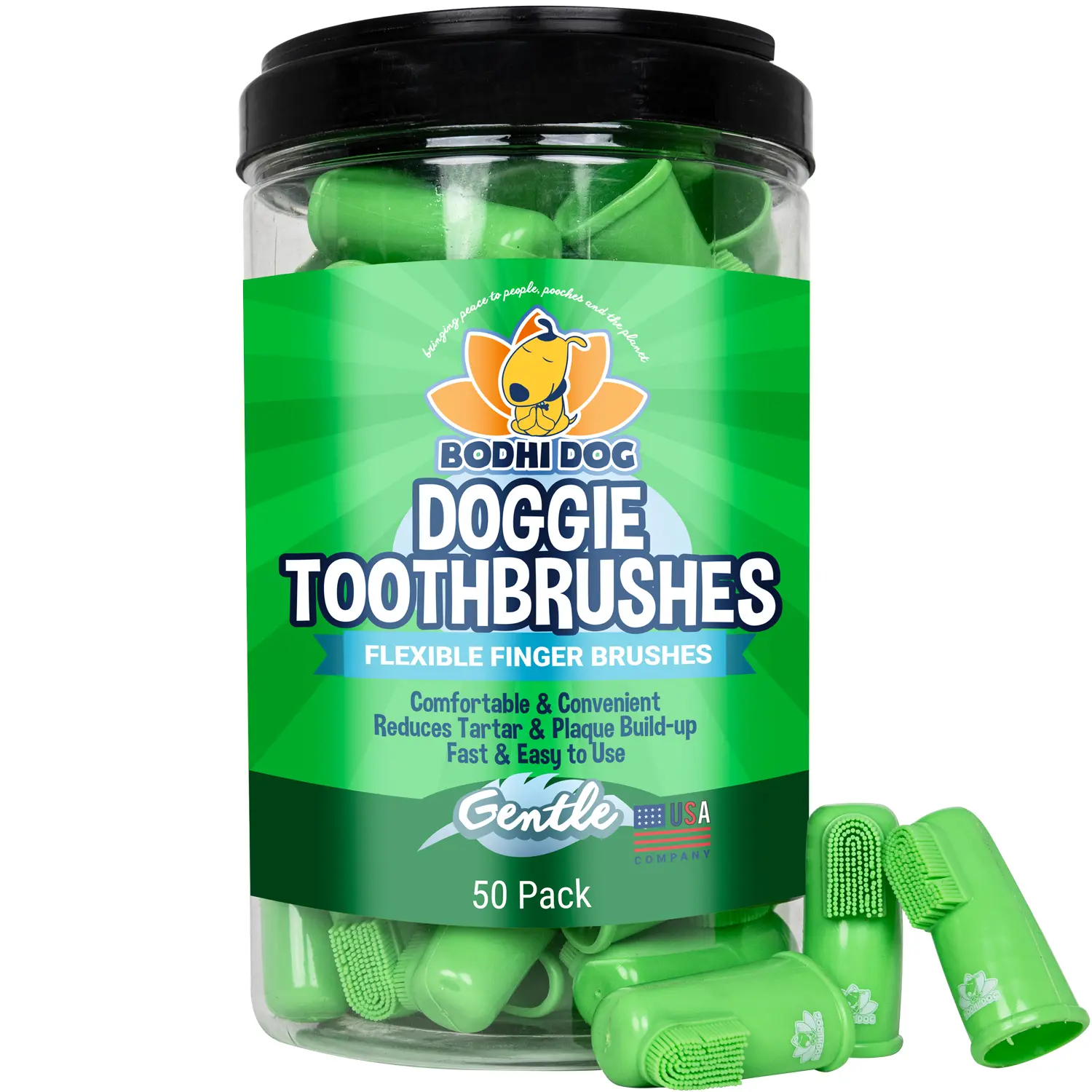 Finger Toothbrush for Dogs & Cats | Soft & Flexible Silicone Bristles for Pet Dental Care from Bodhi Dog
