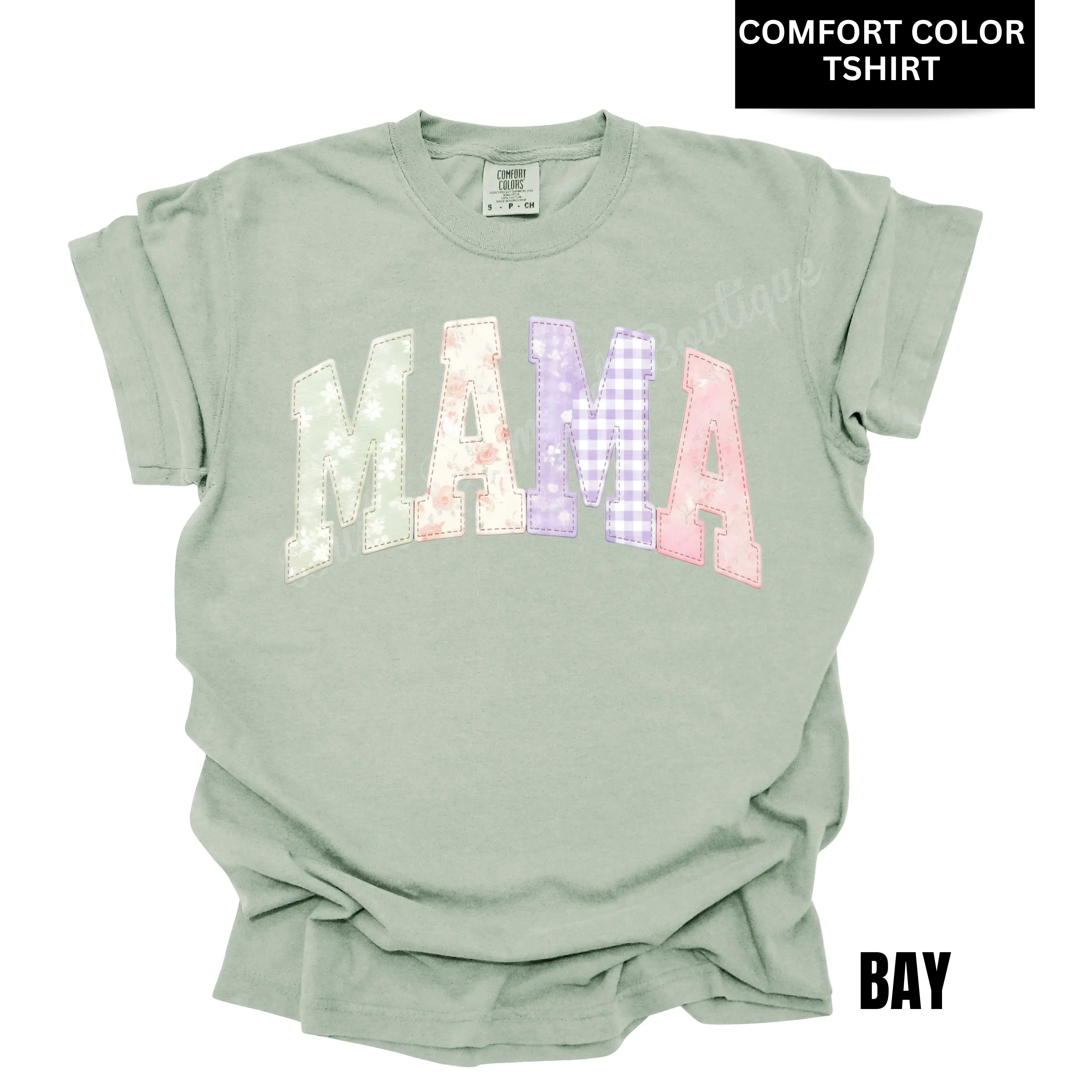 MAMA Patchwork Comfort Color T-Shirt