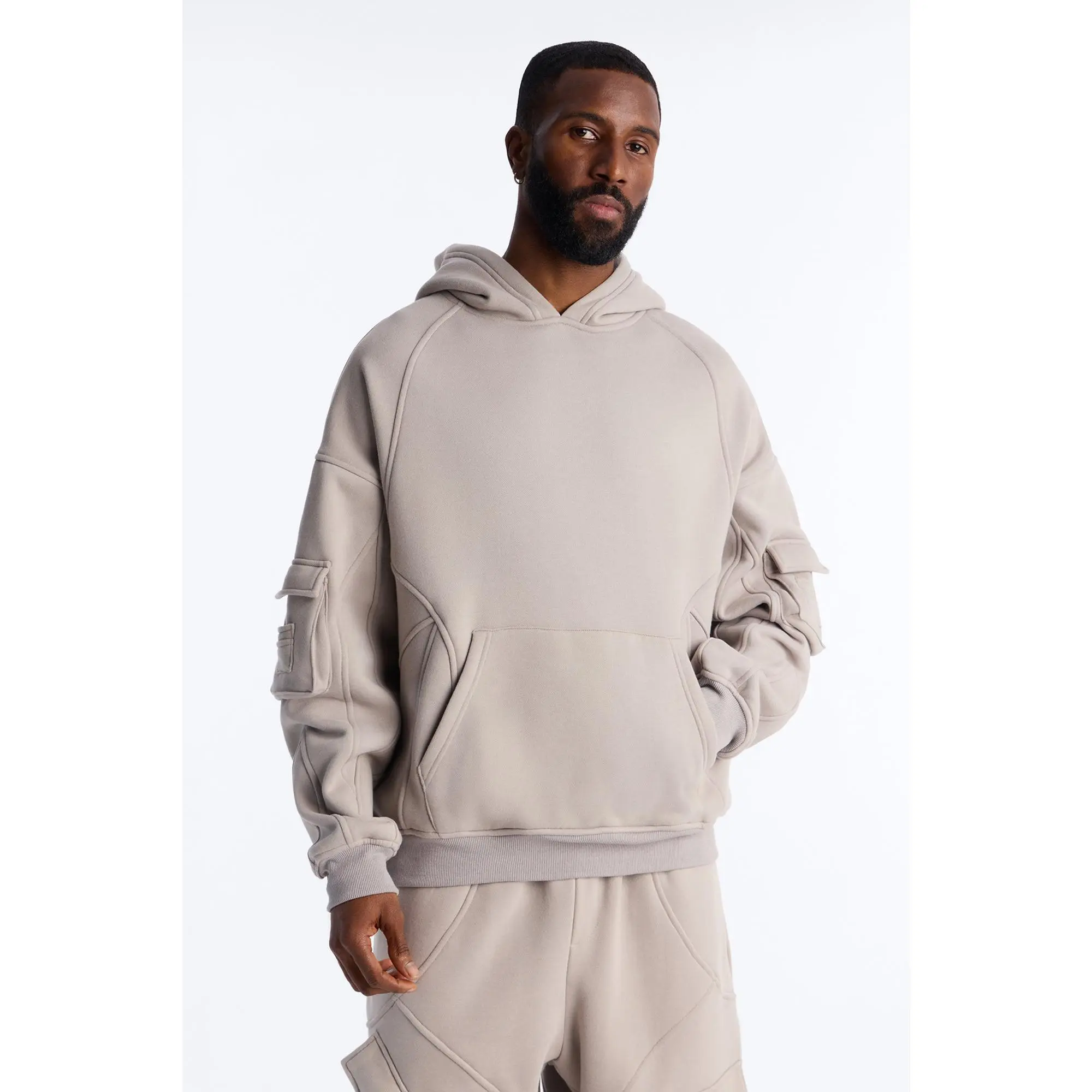 Oversized Chaos Cargo Hoodie - Grey