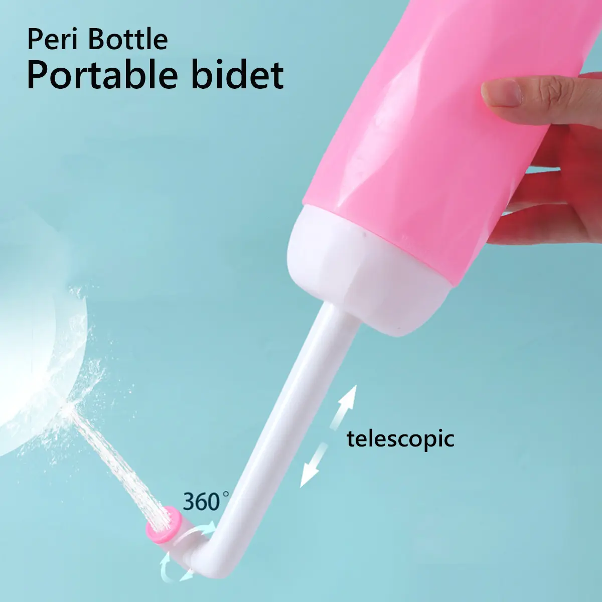 1/2pcs 500ML Peri Bottle for Postpartum & Perineal Care, Portable Travel Bidet, Personal Travel Bidet with 15-hole rotating nozzle, Handheld Bidet Sprayer with retractable design for easy carrying, home, outdoor & travel use