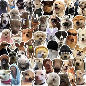 Dog Pattern Sticker, 50pcs/set Cute Dog Pattern Durable Decorative Sticker, DIY Decals for Water Bottle, Laptop, Phone Case, Scrapbooking, Journal Making