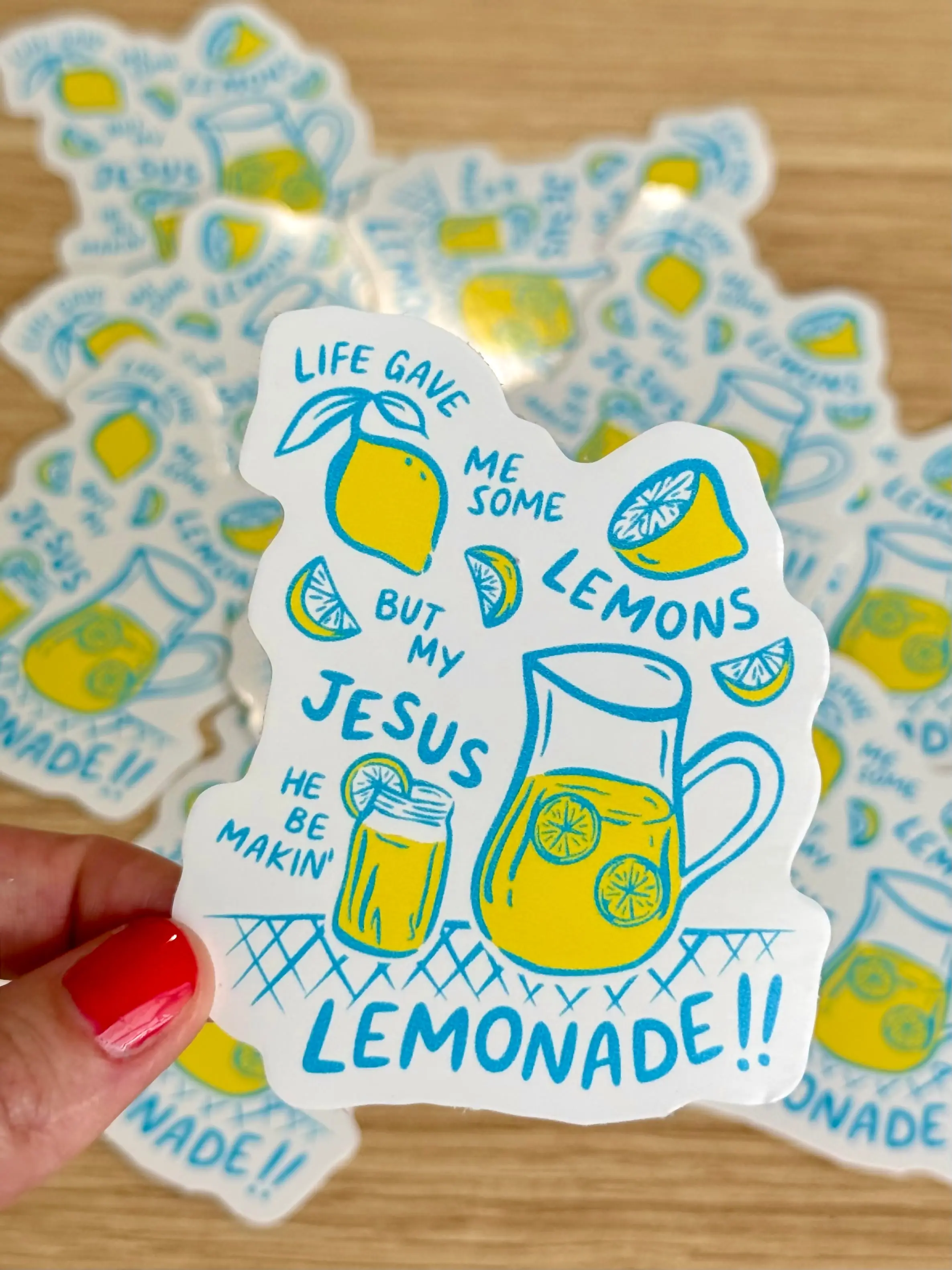 Jesus Makin' Lemonade Funny Sticker, Vinyl Decal Sticker for DIY Scrapbooking & Stamping, Funny Stickers