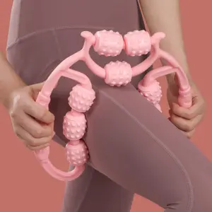 9-Wheel Muscle Roller, Leg Massager for Muscle Relaxation & Stretching, Deep Tissue Massager for Thighs, Arms, Legs, and Waist, Relief Roller