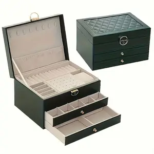 Stylish Lockable Jewelry Box Organizer Display Case, Large Storage for All Accessories, Ideal Gift for Loved Ones, 1pcs