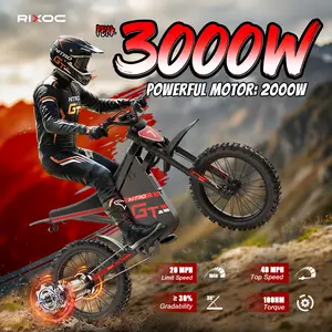RIXOC GT19 Adult Electric Bike, 40MPH, 19-inch tires,3000W peak motor, 52V 31.2/battery, dual hydraulic brakes, suitable forboth off-road and city riding.