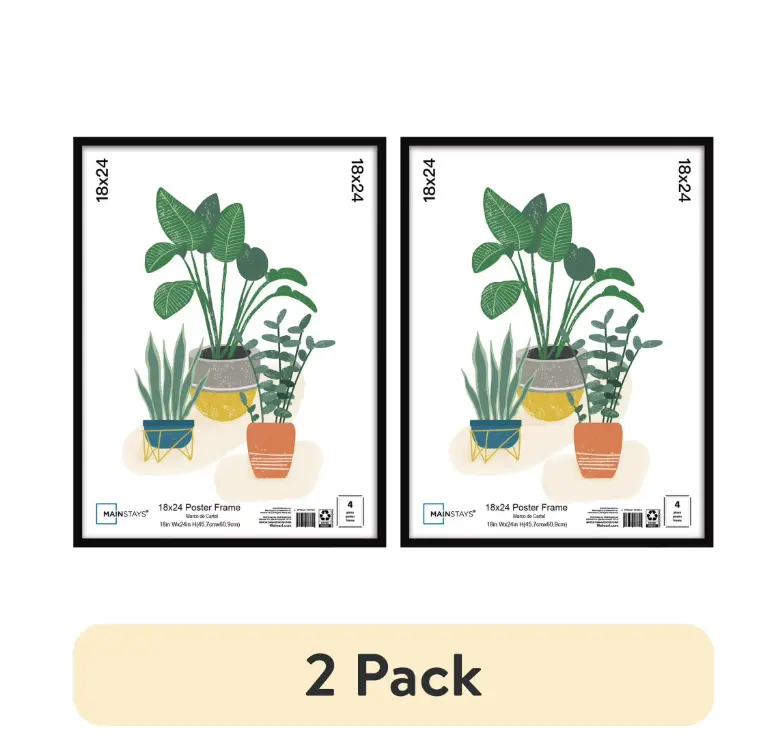 (2 pack) Mainstays 18 x 24 Poster Frame, Black (2 pack) Mainstays 18 x 24 Poster Frame, Black