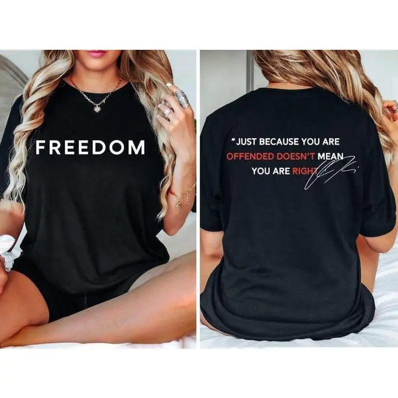 Justice for Charlie Kirk, Freedom Shirt, Charlie quotes, Just because you are offended, doesn’t mean you are right trendy t-shirts