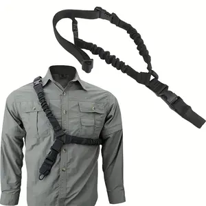 Outdoor American Single Point Webbing Strap, Adjustable Traditional Harness, Nylon Tactical Shoulder Belt with Quick Release Buckle, Lightweight Nylon Strap