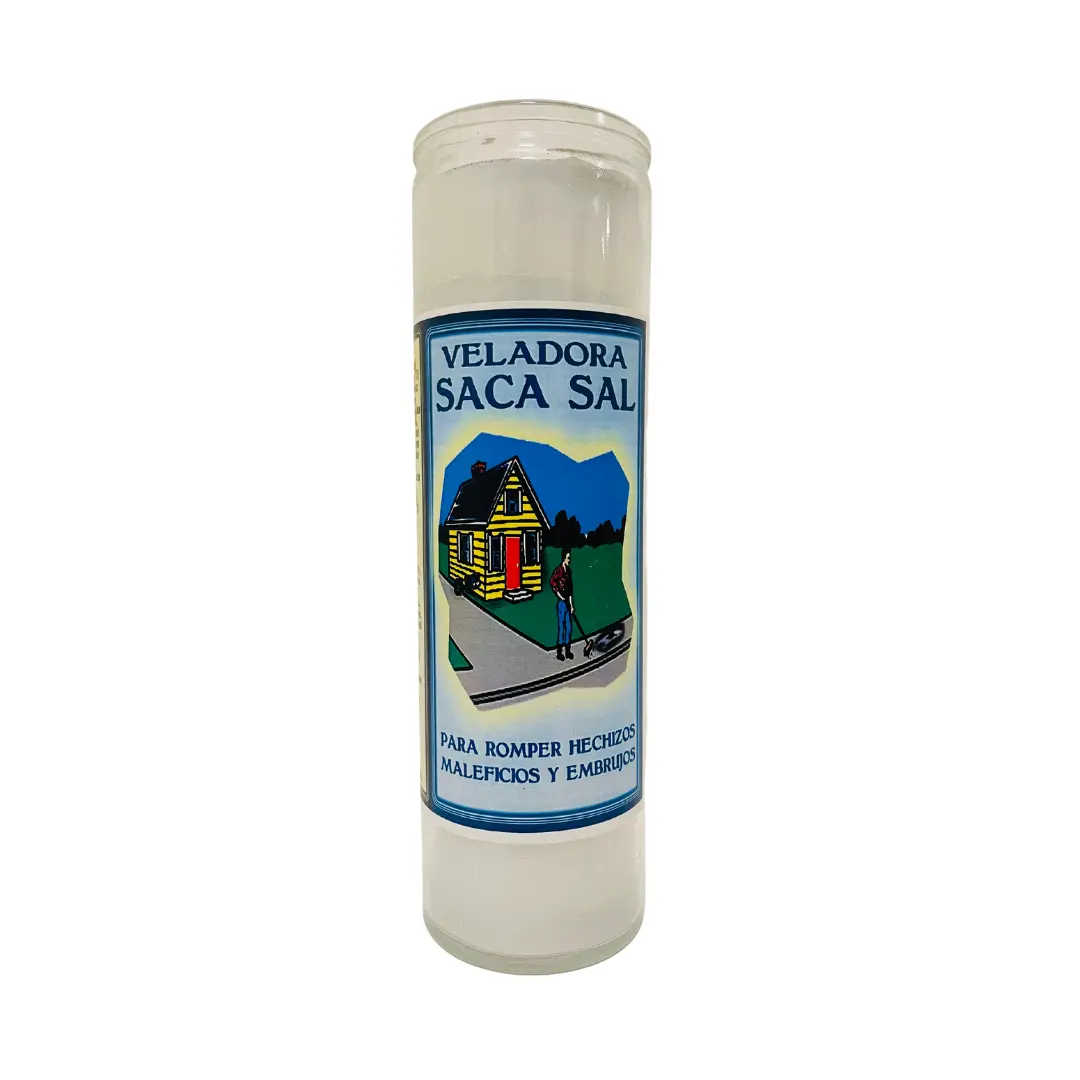 Saca Sal Prepared Candle / Stop Bad Luck Veladora Preparada