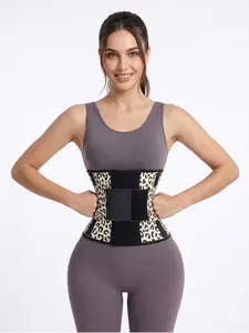 Leopard Pattern Shaping Waist Cincher, Girdle, Dual Velcro Adjustable Abdominal Binder, Strong Compression for Fitness, Postpartum Body Sculpting Belt, Shapewear