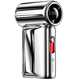 MINI LIFE Portable Mini Handheld Fan F1-40000RPM Turbo Strong Airflow Electroplated body Small Fan 1-100 Speed 2000mAh USB-C Rechargeable Battery for Travel Gifts for Women Men(Silver)