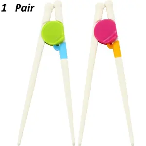 Food Grade Material Kids Training Chopsticks Set, Dishwasher Safe, Easy to Use Learning Aid, Durable Design, 2 Colors Available, Utensils