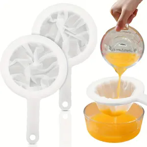 2 Pack, Nylon Mesh Sieve - 100/200 Mesh Ultra-Fine Filter, Plastic Juice Yogurt Strainer, Kitchen Tools and Accessories, Kitchenware