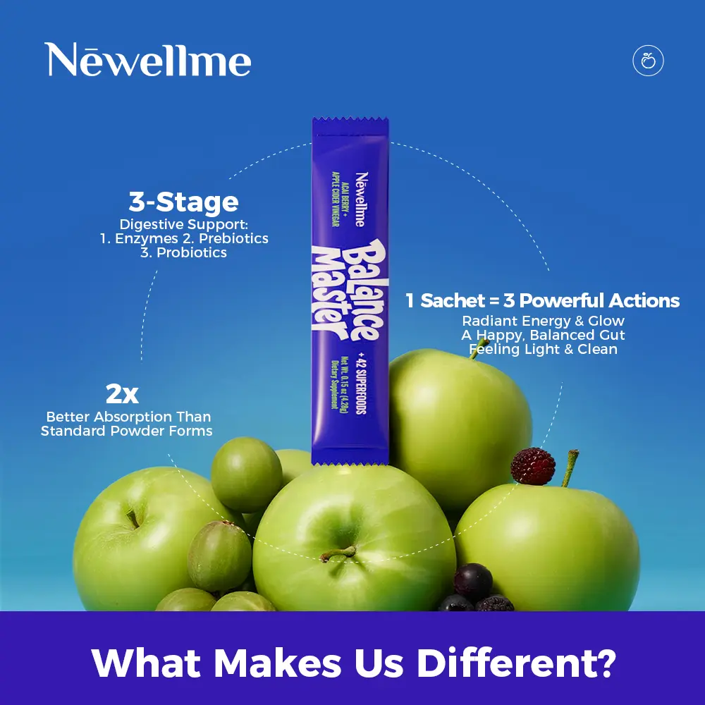 Apple Cider Vinegar Superfood Powder, specially formulated to support blood sugar balance and gut health—provides potent antioxidant support and nourishes the gut microbiome.