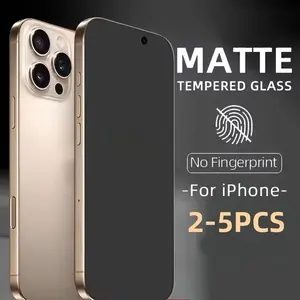 2-5 Pack Matte Tempered Glass Screen Protector For iPhone 16e 16 15 Pro Max 14 Plus 13 12 Mini 11 XR X XS Max 9H Hardness Upgrade Edge Protection Compatible Full Coverage Scratch & Impact Resistance