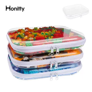 Premium Clear Hard Shell Zipper Case 3PCS - Transparent PVC Storage Bins for Tools & Small Objects, Portable Travel Organizer Set with Colorful Marker Pens, Highlighters & Pencils Colored Pens Set
