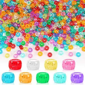 800 Pcs Acrylic Beads Mix Glitter Pony Bulk - Your Ultimate Treasure for DIY Friendship Bracelets, Jewelry Making & Craft Projects! Sparkle & Shine with Every Creation.