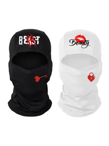 Valentine's Day Hat Unisex Key & Lock Design, Beast & Beauty Print Balaclava Mask, Breathable Ski Face Mask for Men/women, Ideal for Outdoors, Outdoor Sports Mask