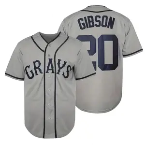 Men's #20 Josh Gibson Homestead Grays National League Baseball Jersey,Letter Embroidery Baseball Clothing，Fan Commemorative Gift
