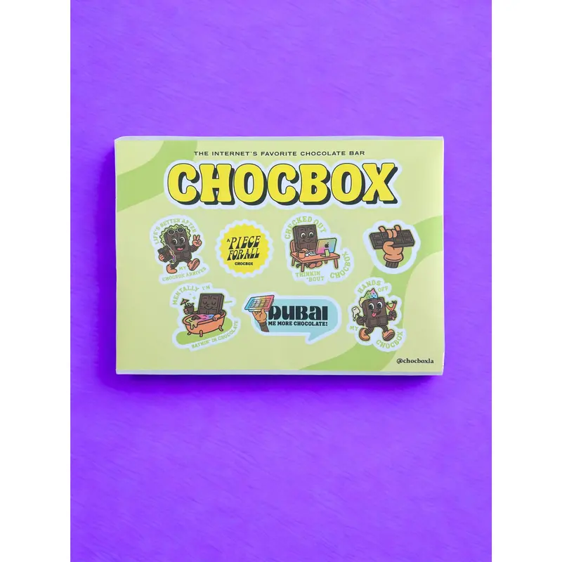 Chocbox Chichi Mascot Character Stickers - Chocolate-Themed Craft Decor, Scrapbook Decals, 8.5x11in Full-Size Sheets, Water Resistant, Durable, Bold Vibes for Chocbox Lovers to Show Off Obsession