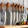 7-Piece Stainless Steel Knives Set with Universal Block - Ultra-Sharp Chef’s Blade, Non-Stick, Rust-Proof, Ergonomic Handle, Kitchenware for Everyday Use Cutting, 7-Knife Variety, Ideal for Home Cooking & Gifting