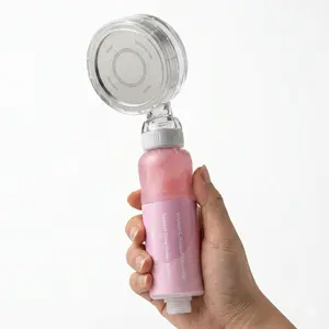 Handheld showerhead | Vitamin C filter; chlorine removal; micro‑pore PP cotton filters 99.99% impurities; pressurized filtration; SAP for bath & skincare; rose fragrance; portable travel showerhead