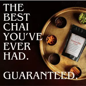 Samadhi Chai Authentic Masala Chai Blend | 20 Servings of Chai | Whole Spices + Award Winning Black Tea | No Preservatives or Artifical Flavor Beverage | Easy To Make | Coffee Alternative | Low Sugar Drink