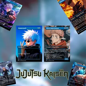 MTG Proxy Commander Deck – Jujutsu Kaisen Inspired Cursed Energy Sorcery Battles Art Grixis Blue Black Red | Custom Magic The Gathering Gift for EDH Players