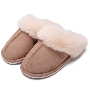 2PCS Women's Plush Fleece Slip-On Moccasin with Non-Slip Platform - Perfect for Winter Home Comfort.