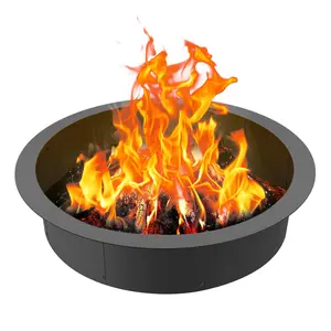 【fathersdaygift】VEVOR Wood Burning Firepit Ring - 44-In Outer/39-In Inner Diameter10-In Height2.5mm Thick Carbon Steel Liner - Heavy Duty DIY In-Ground/Above-Ground Outdoor Fire Pits Insert for Camping Bonfires, Wood Fire Pit