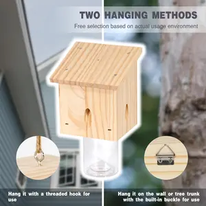 Carpenter Bee Trap for Outside - Pentroof Style Nature Hanging Wood Carpenter Bee Traps Outdoor - Best Bee Trap - Insect Traps with Removable Vault (1 Pack)