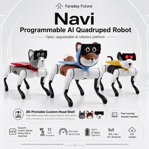 [6-month courses included]Navi Programmable AI Quadruped Robot, Smart Robotics Companion with Scratch, Blockly, Python & OpenClaw SDK, Customizable STEM Learning Robot
