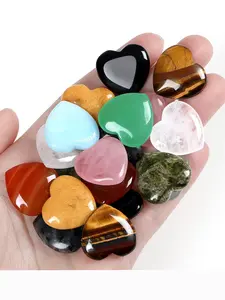 Heart Shaped Natural Crystal, Hand Selected Crystals, Intuitively Chosen Crystals, 10pcs/set Polished Love Stone, Natural Gemstones Set, Wholesale Reiki Balancing Meditation Crystal Gifts for Women, Crystal Decorative Stones