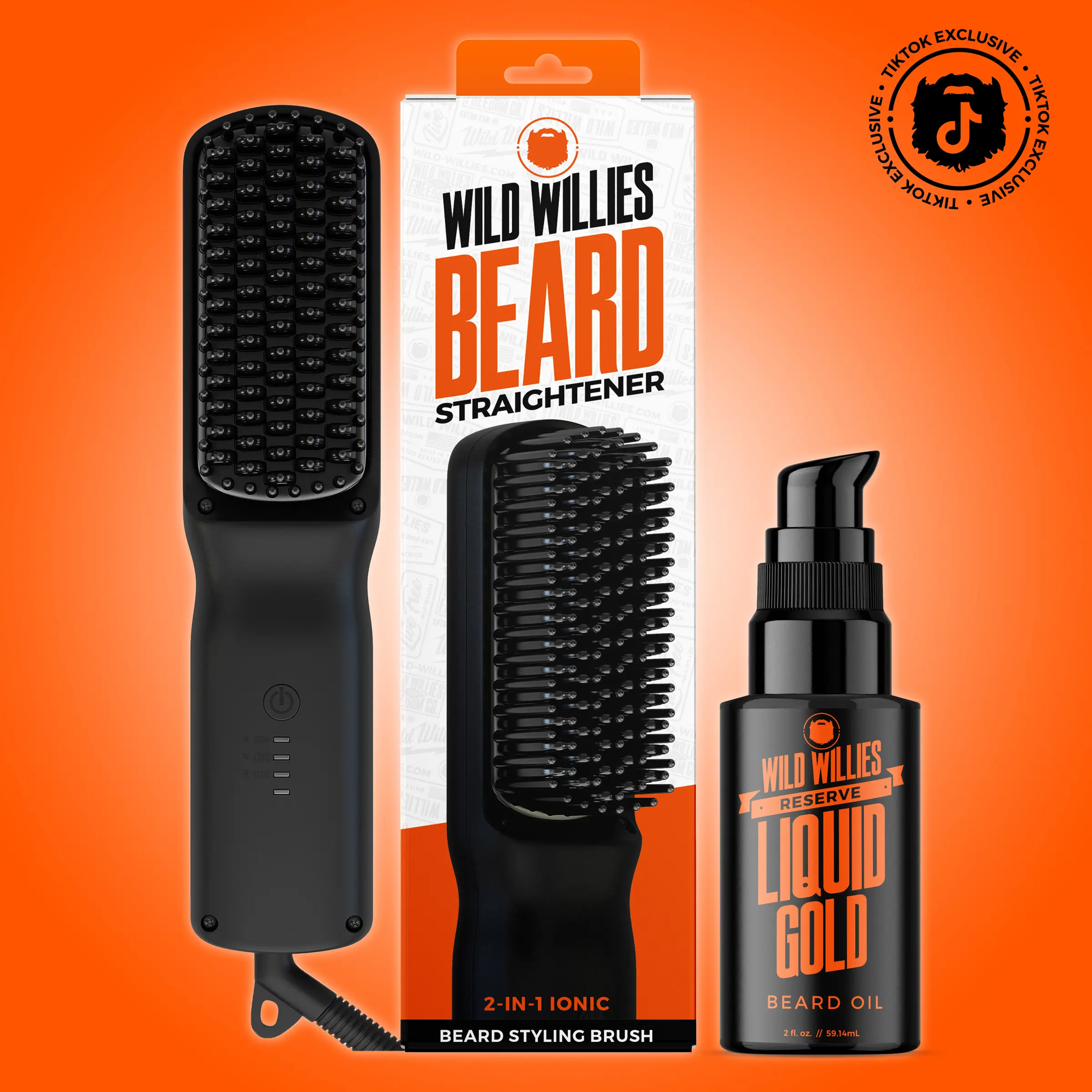#1 Beard Straightener + Liquid Gold Oil — TikTok Exclusive | WILD WILLIES