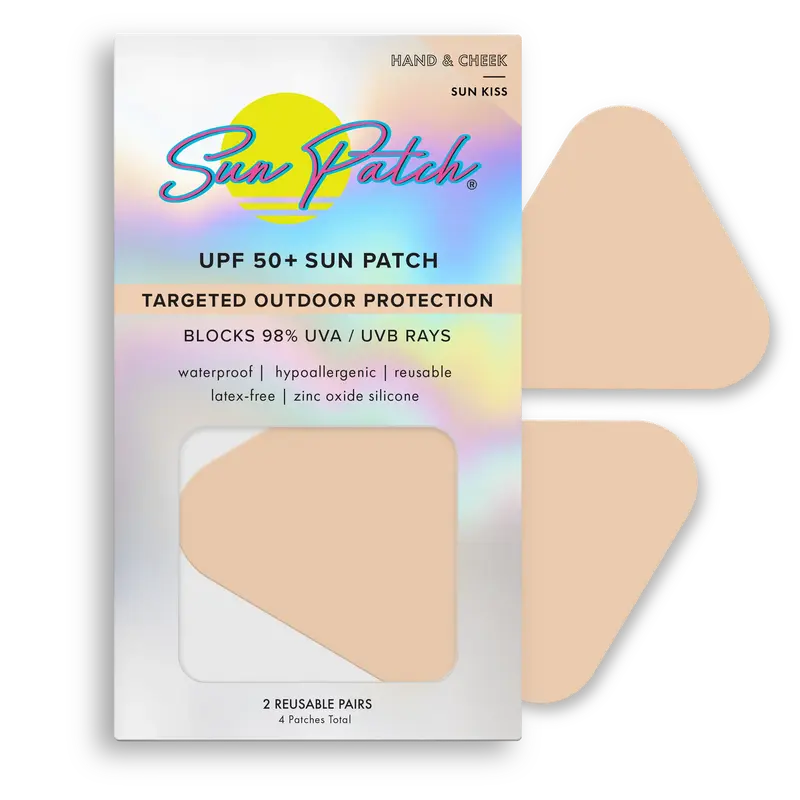 Sun Patch Hand & Cheek UV Protection UPF 50+ Sun Patch Targeted Outdoor Protection Blocks 98% UVA UVB Rays Waterproof Hypoallergenic Reusable Latex-Free Zinc Oxide Silicone
