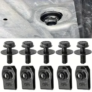 48pcs Multi-Purpose Durable Metal Self-Tapping Screws Kit | Includes U-Clips, Body Bolts, Rivets & Fasteners - Corrosion-Resistant, Universally Applicable For Motorcycle Engine Covers, Car Fender Liners, Bumpers, Body Panels, Secure Fastening