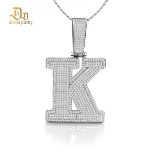 [Buy One Get Free Necklace] Delzzad 18K Gold-Plated Hip Hop Large Letter Zirconia Alphbet Pendant Birthday Anniversary Mother's Day Christmas Gifts for Men Women